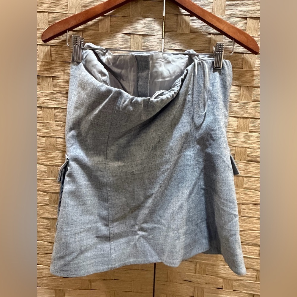 Reformation Strapless Wool Blend Gray Bustier Top size Medium - Picture 3 of 7